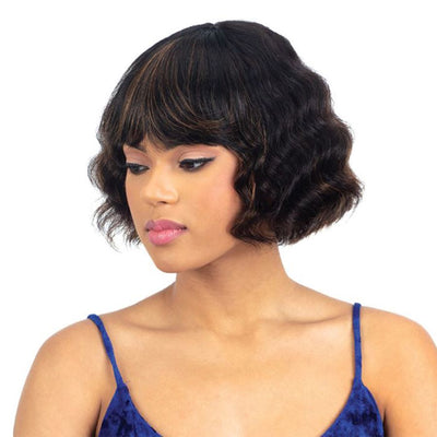 BLACROSS Short Bob Wigs for Black Women Human Hair Wigs with Bangs