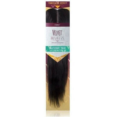 Outre Velvet Brazilian 100% Human Hair Lace Parting Piece Weave – Natural Yaki 14" (DR30 only)