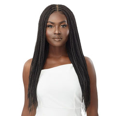 Braided Wigs Long 28 inch Free Part 13x4 Swiss Lace Front Knotless